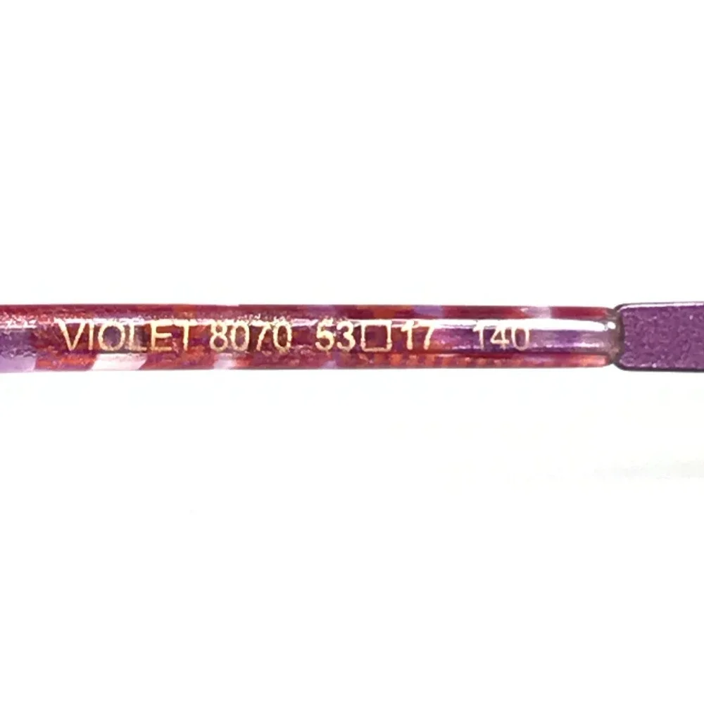 BOZ Eyeglasses Frames VIOLET 8070 Pink Purple Spiral Pattern Half Rim 53-17-140